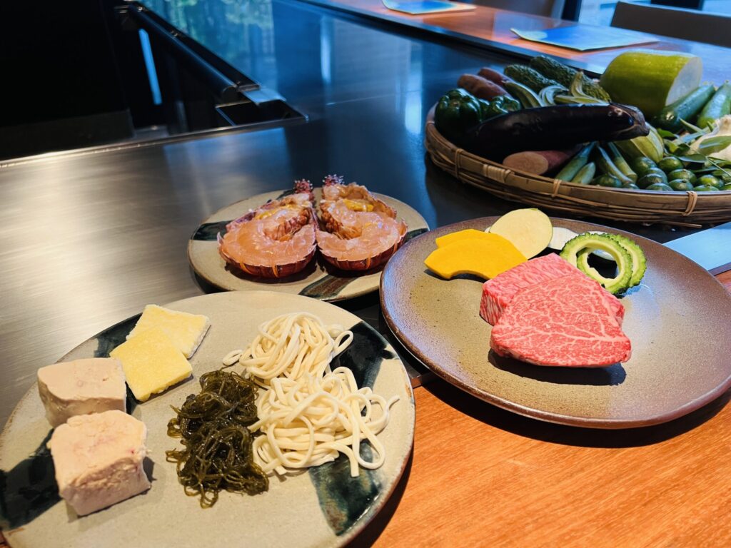 リッツカールトン沖縄　鉄板焼き喜瀬の食材