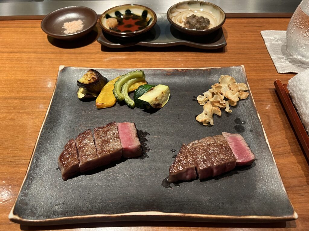 リッツカールトン沖縄　鉄板焼き喜瀬　ヒレステーキとサーロイン