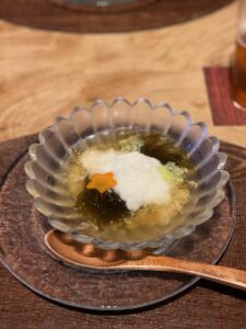 湖畔遊の夕食、もずく